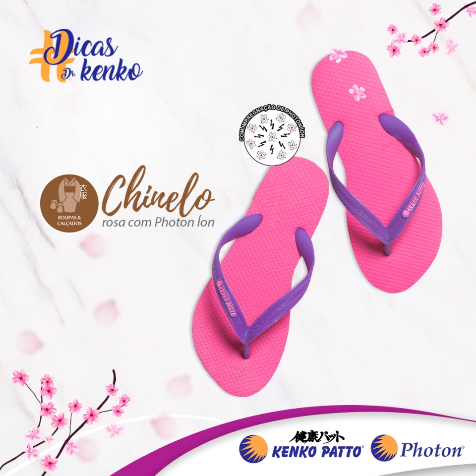 Chinelo rosa com photon íon