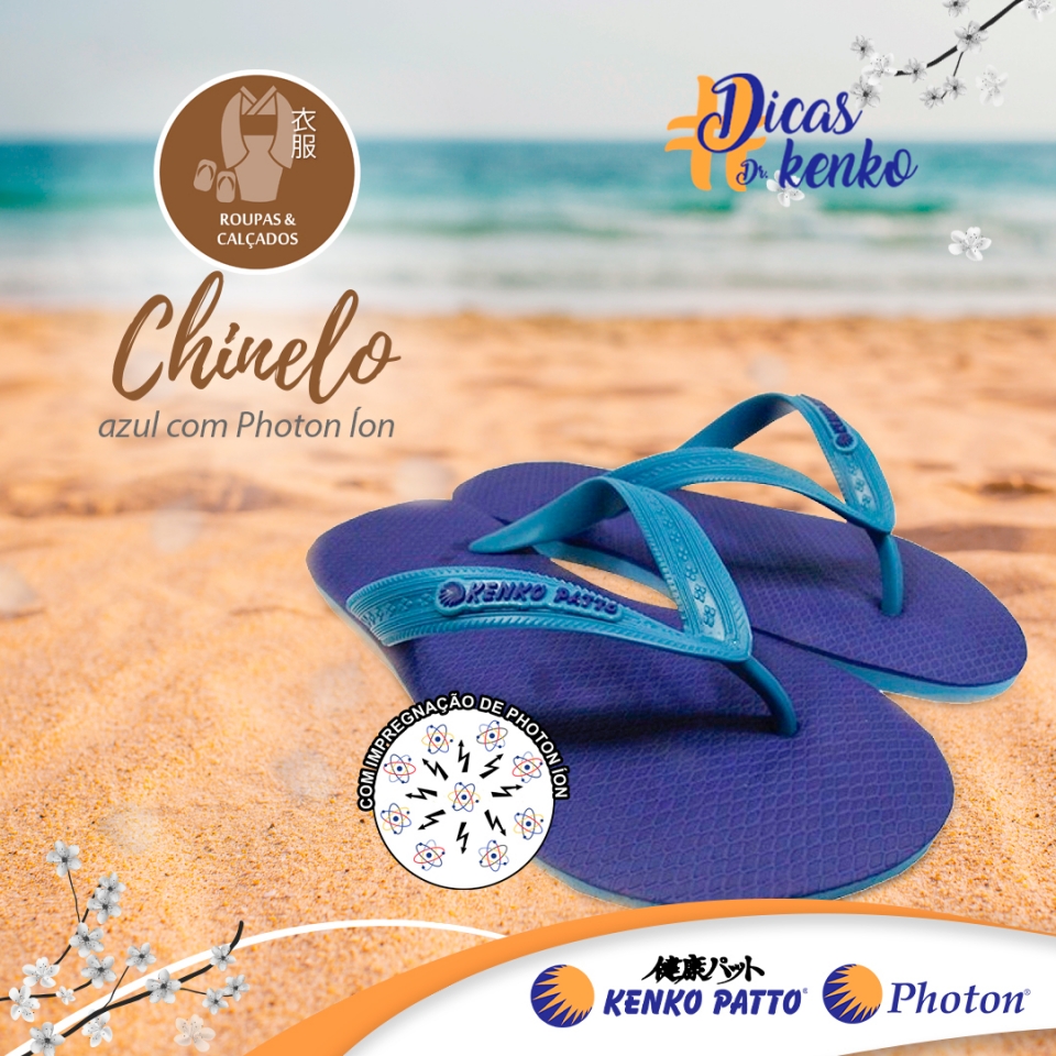 Chinelo azul com photon ion